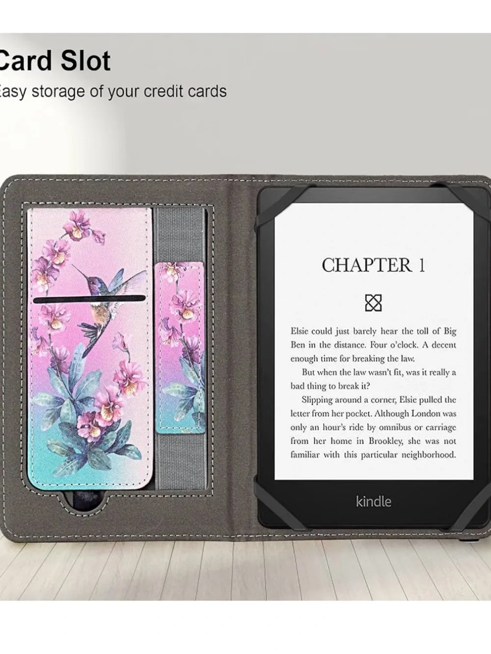 Universal eReader Case 6” PU Leather Stand Cover w/ Hand Strap for 6'' Kindle